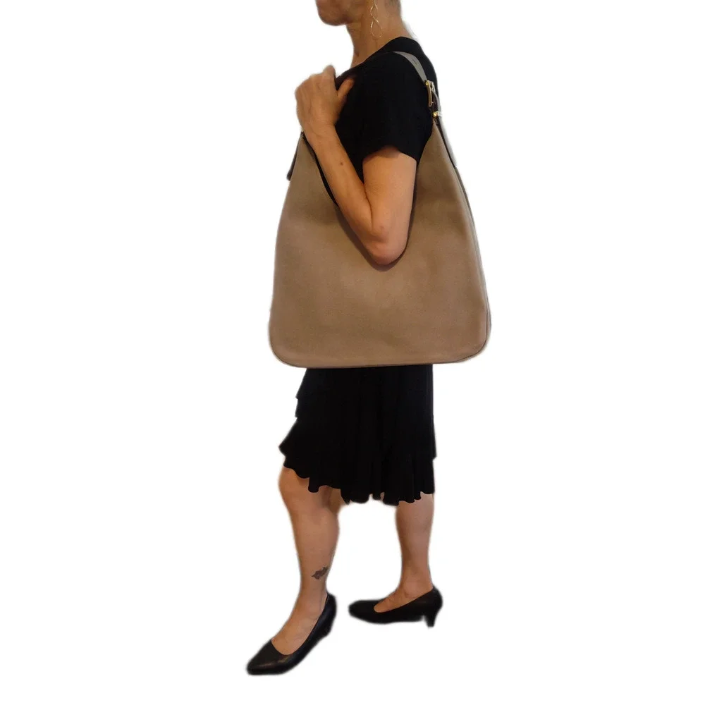 Michael Kors Nolita Large Nubuck Hobo Shoulder Bag Birch/Tan/Beige - NWT